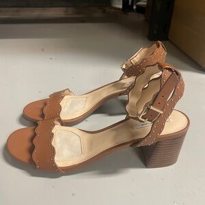 Brown Block Heel Sandals